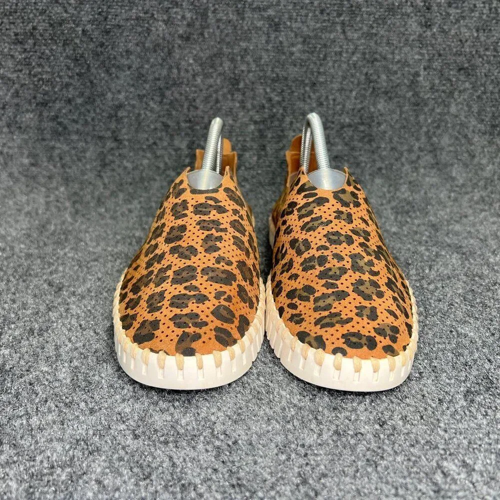 Ilse Jacobsen Shoes Womens 11 Brown Cheetah Print Slip On Comfort Casual Sneaker